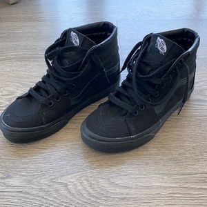Vans “Sk8-Hi” all black high top sneakers